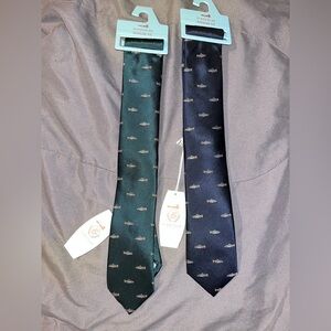 2 Boys Classic Navy and Green Ties